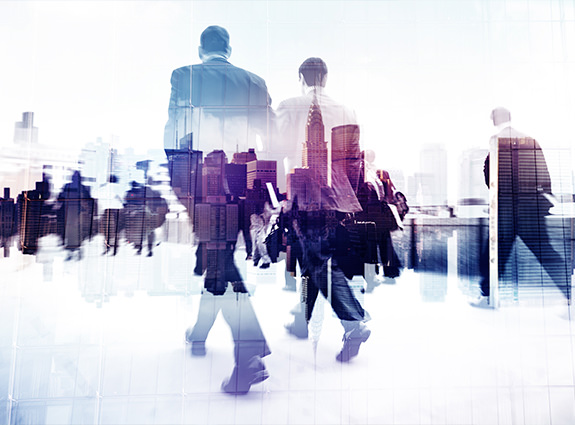 Silhouettes of business men