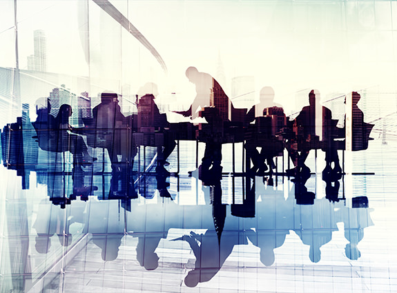 Silhouettes of business men