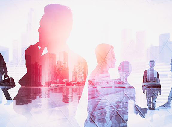 Silhouettes of business men